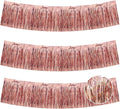 BEISHIDA 3 Packs Metallic Foil Fringe Garland Laser Rose Gold Wall Hanging Tinsel Fringe Banners for Car Floats Birthday Baby Bridal Shower Wedding Graduation Holiday Party Decoration(30 Feet)