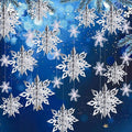 OuMuaMua Winter Christmas Hanging Decorations, 12PCS 3D Large Silver Snowflakes & 12PCS White Paper Snowflakes Hanging Garland for Christmas Winter Wonderland Holiday New Year Party Home