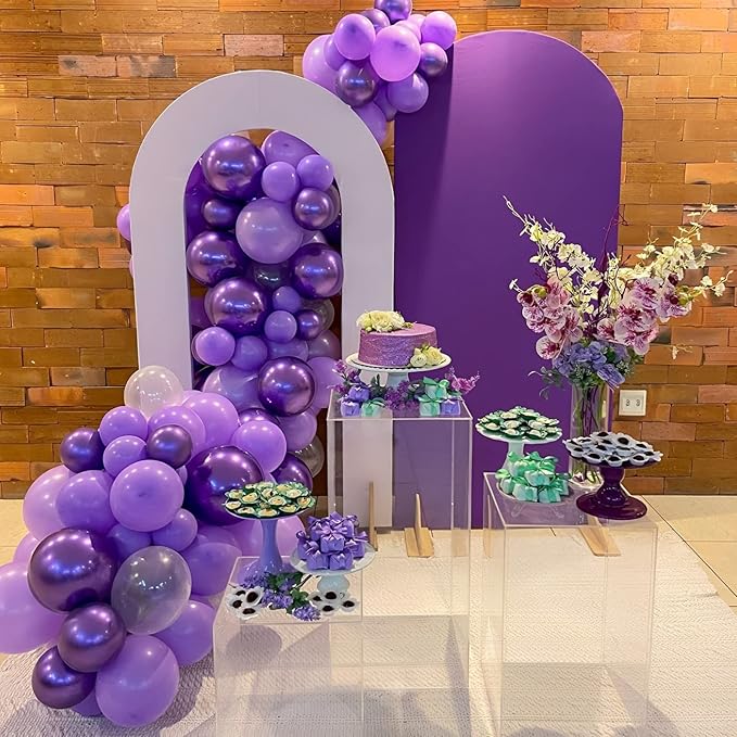 105pcs Purple Balloons 12inch Party Latex Balloons for Birthday Baby Shower Halloween Wedding Valentine's Day Party Bachelorette Decorations