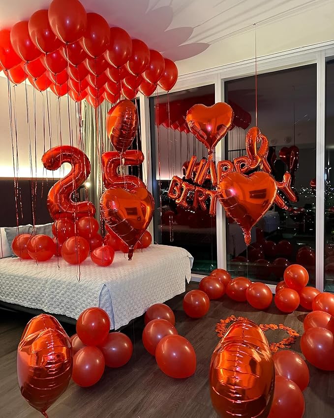 40 Inch Red Number 8 Balloon, Giant 8 Number Balloons for 8th Birthday Decorations, Party Supplies for Baby Boy Girl, Red Party Decor