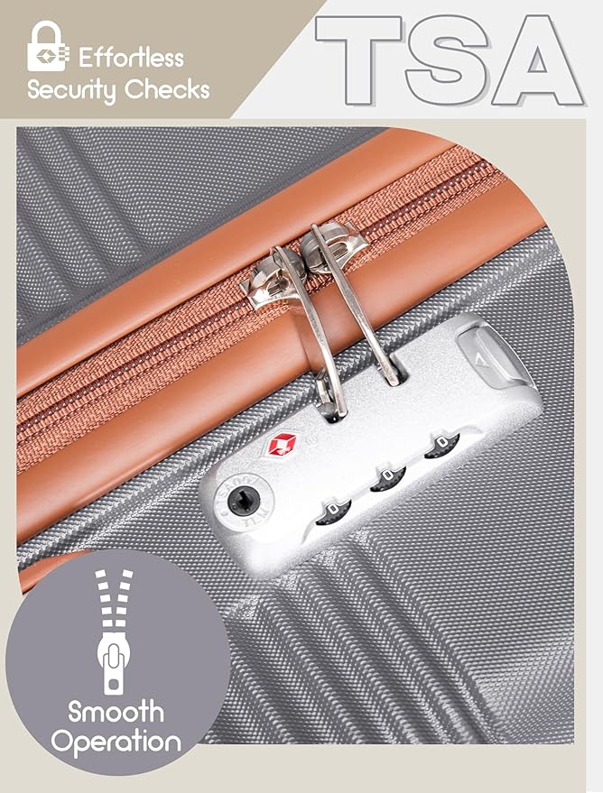 CONCEPTEN Luggage Sets 5 Piece, Suitcases with Wheels, Hardshell Suitcase Set, ABS Carry on Luggage Set with TSA Lock, Travel Luggage