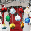 Sumind 10 Pieces Christmas Decorations Outdoor Christmas Hanging Ornaments Large Yard Lawn Signs Round Double Sided Porch Ornaments for Xmas Party Decor(Flash Style)