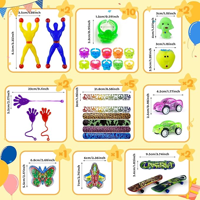 XIPEGPA 62PCS Party Favors Toy Assortment for Classroom Rewards Bulk Toys Birthday Party Toys Goodie Bag Filler Treasure Box Gifts for Boys and Girls
