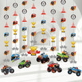 8 Pcs Truck Party Decorations Monster Truck Hanging Garlands Streamer Cutouts Race Car Theme Birthday Banner Backdrop for Boy Car Baby Shower Party Supplies Home Wall Ceiling Decor