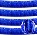 4 Pack 10 Ft Blue Foil Fringe Garland Metallic Streamers Tinsel Banner Wall Hanging Garland Backdrop for Parade Floats, Halloween, Christmas, Thanksgiving, New Year Party Decorations