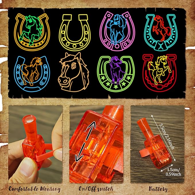 Cinrobiye 144 PCS Horse Party Favors DIY Horseshoes Wooden Craft Kit, Rodeo Horse Goodie Bag Fillers Pinata Fillers Prize Bulk for Barn Western Cowboy Birthday Party Supplies