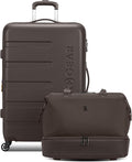 SwissGear 7366 Signature Hardside Expandable Luggage with Spinner Wheels and TSA Lock, Weekender Tote, Chocolate, 2-Piece Set (Weekender/27)
