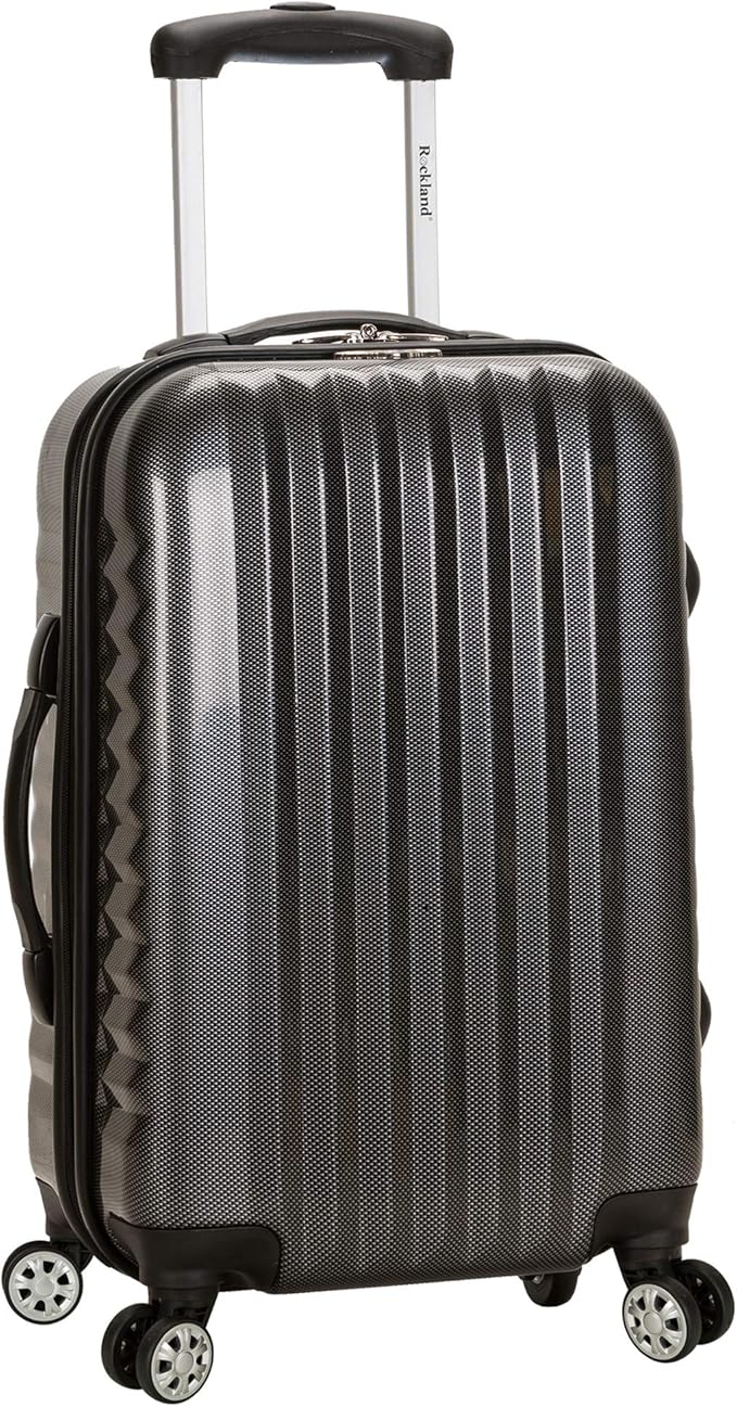 Rockland Melbourne Hardside Expandable Spinner Wheel Luggage, Carry-On 20", Carbon