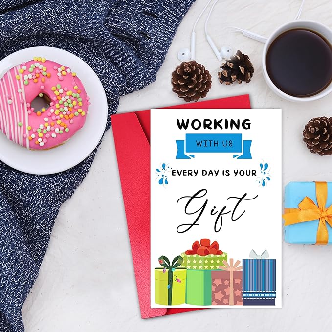 Work Anniversary Cards Funny for Men Women, Coworker Birthday Card for Boss Friends, Office Bday Card