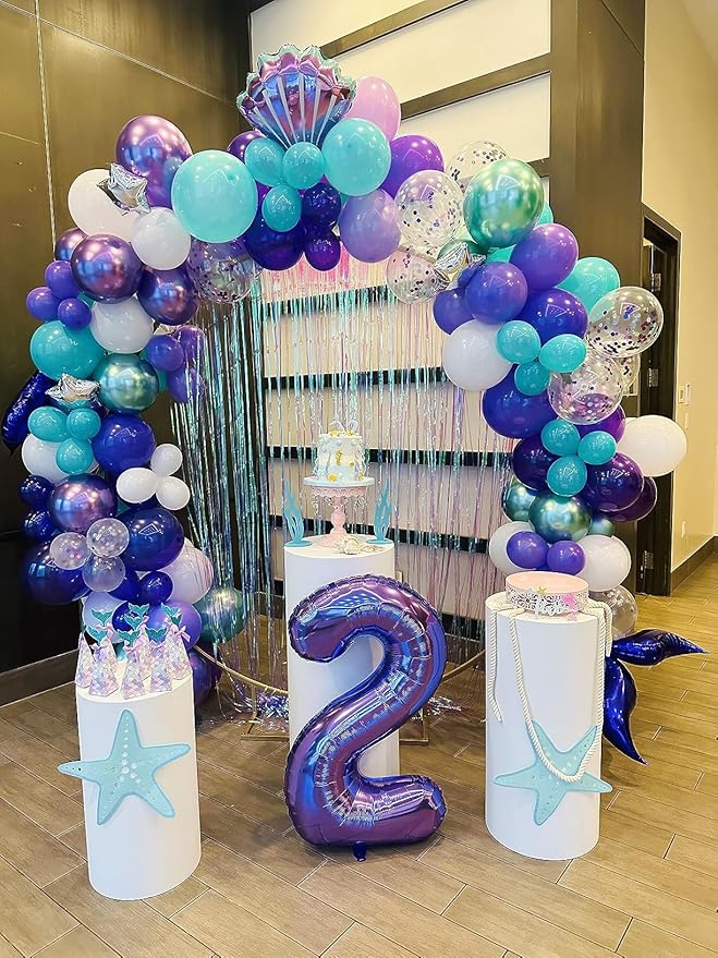 2 Numbers Balloon 40 Inch Purple Two Balloon Number Birthday Decor, 2nd 12 21st Party Celebration Decorations Graduations Wedding Baby Shower