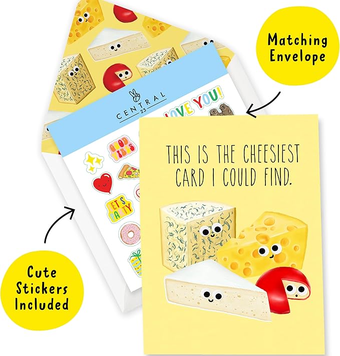 CENTRAL 23 Pop Up Card For Men Women - Cheesiest Card - Pun Funny Cute 3D Cards - Valentines Day Card For Wife Husband - Anniversary Birthday Mothers Day Father's Day - Gifts For Him Her Friends