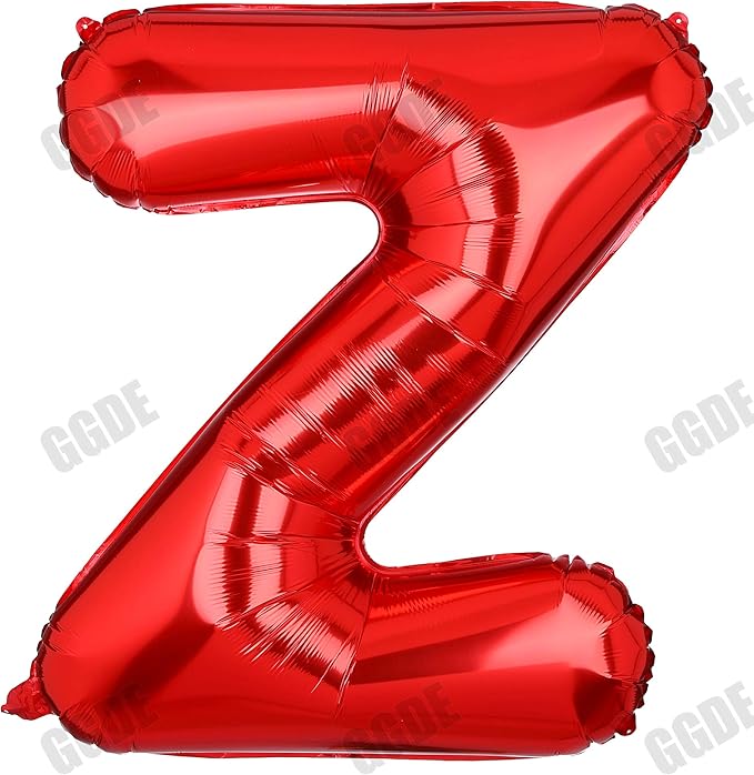 40 Inch Big Red Letter Balloons Foil Mylar Wedding Bachelorette Wedding Birthday Bridal Shower Anniversary Celebration Graduation Party Decoration Alphabet Z (A-Z)
