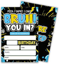 Bruh You In Birthday Invitation, You're Invited Party Invitation Cards for Teen Boys, 4 x 6 Double Sided 20 Count with Envelopes Party Supplies, Fill in Blank