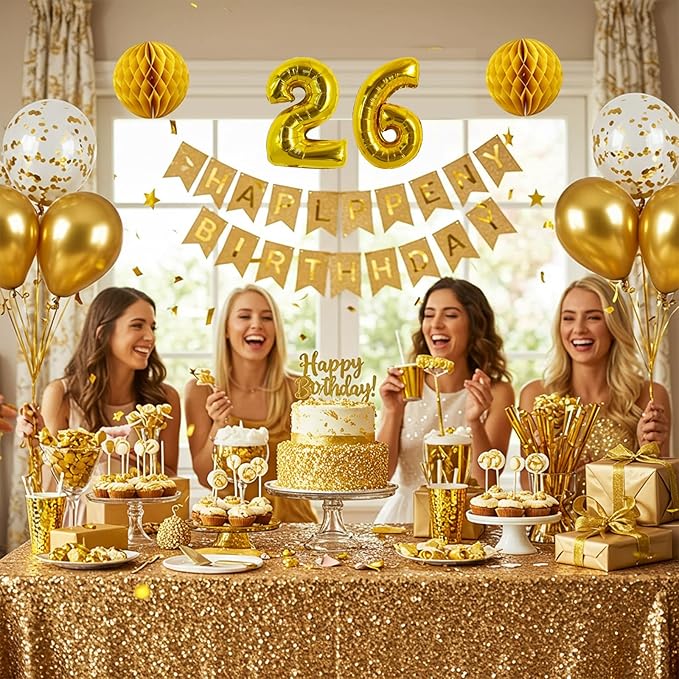 TONIFUL 16 Inch Number Gold 0-9 Mylar Foil Balloons 10 Pcs Custom digitalal Balloons for 2026 New Year Eve Birthday Party Engagement Graduations Anniversary Baby Shower