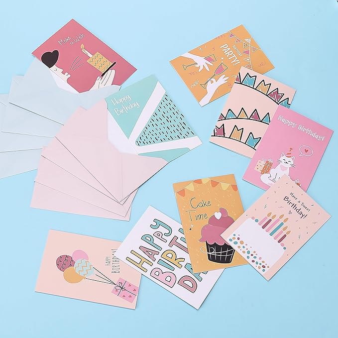 Mr. Pen Assorted Birthday Cards Pack - 20 Cards with Envelopes, 4 x 6 Inches