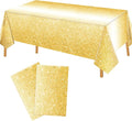 2 Pack Golden Tablecloth 54 x 108 Inch Disposable Gradient Yellow Gold Plastic Tablecloth Light Gold Table Cover for Wedding Birthday Anniversary Party Decoration Dining Outdoor Picnics