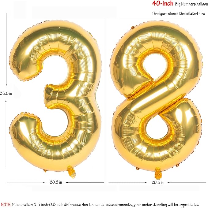 40 Inch gold Number Balloons Helium Foil Mylar Balloon Birthday Party banquet Decoration 38
