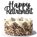 Gyufise Black Happy Retirement Cake Topper Retirement Cake Decoration Picks for Retired Party Cake Decoration Party Supplies 1 Pack