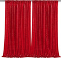 B-COOL Red Sequin Backdrop Curtains 2 Packs 5ftx8ft Wedding Sparkle Backdrop Fabric Glitter Photography Drapes for Party Ceremony Birthday Decoration