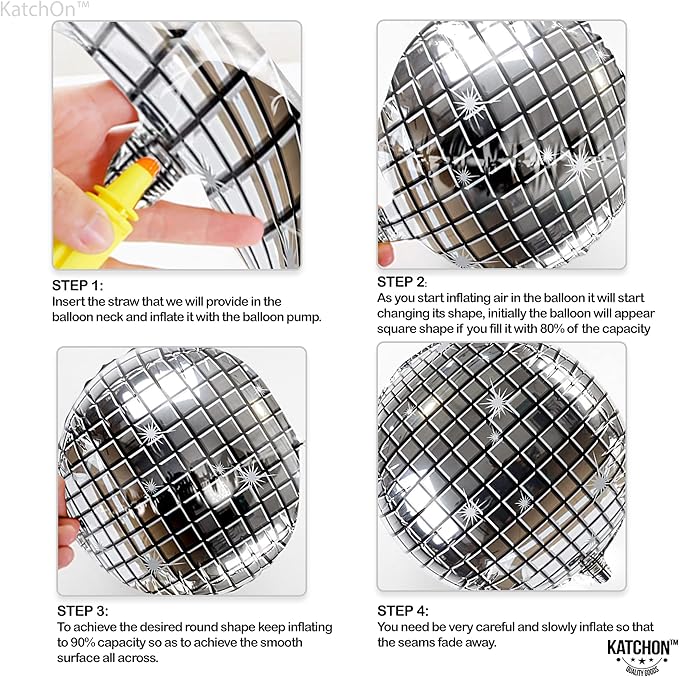 KatchOn, Silver Disco Ball Balloons - 22 Inch, Pack of 12 | Shiny Disco Ball for Disco Party Decorations | 4D Sphere Disco Balloons for Disco Bachelorette Party Decoration, Graduation Decorations 2026