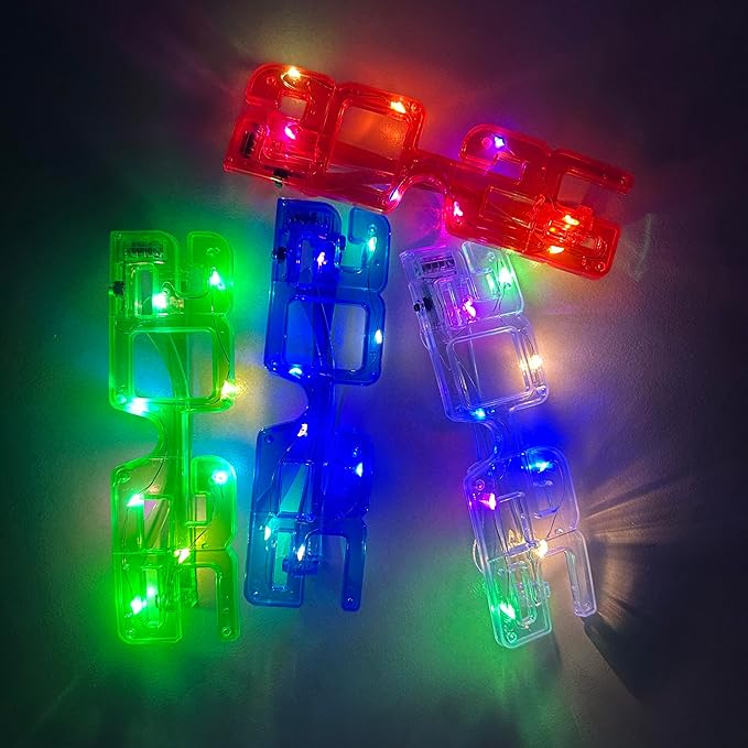 4 Pack 2026 LED Light-Up New Year Party Glasses – Fun Flashing Plastic Party Favors