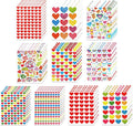 Heart Stickers, 3140 Pcs Small Heart Sticker Bulk, 50 Sheets Gilter Self Adhesive Love Sticker for Card Envelopes Gifts Craft Scrapbooking Wedding Mother's Day Valentines Day Party Decorations Favors