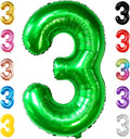 KatchOn, Giant Green Number 3 Balloon - 40 Inch | Three Rex Birthday Party Decorations | Green 3 Balloon Number for Happy Birthday Decorations | 3rd Anniversary Decoration