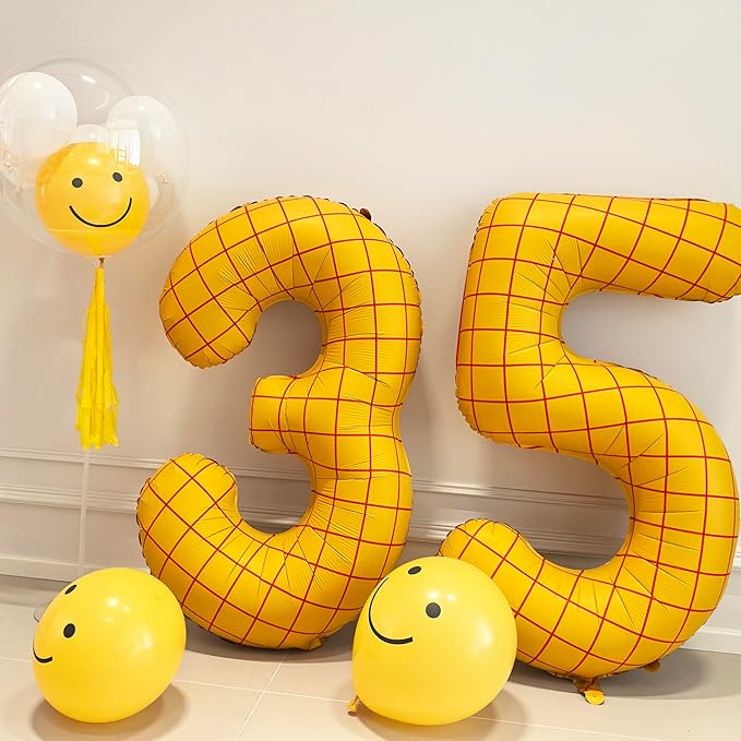 40 In Matte Yellow Number Balloons Helium Foil Mylar Balloon Birthday Party banquet Decoration Digital 0
