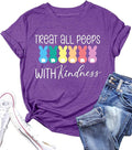 LAZYCHILD Women Easter Teacher Shirts: Funny Treat All with Kindness T-Shirt Bunny Rabbit Tee Tops