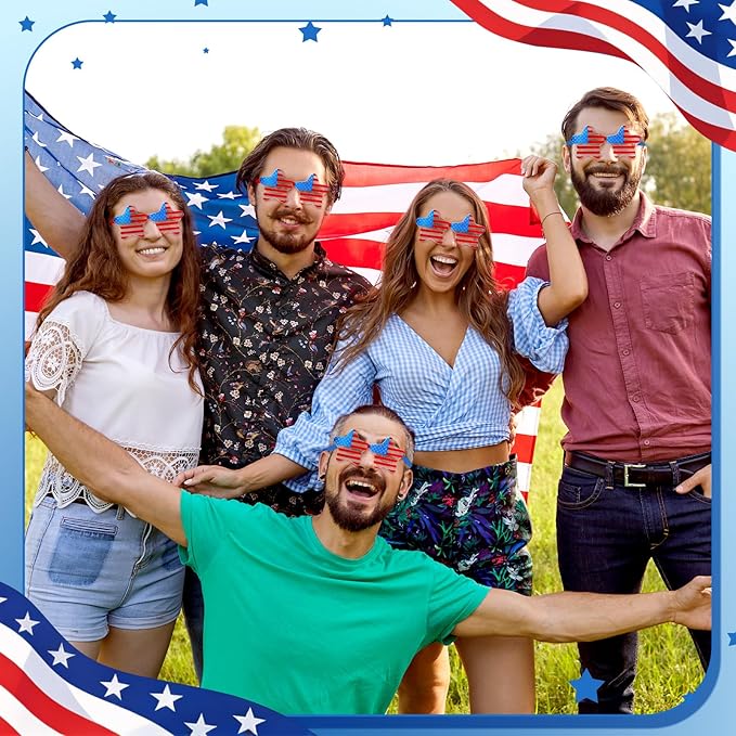 4th of July Star Glasses American Flag Glasses Patriotic USA Flag 250th Anniversary Independence Day Decoration