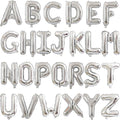 2 Set 52Pcs Silver Alphabet A-Z Letter Balloons 16in Balloon Foil Letter Decorations Party Decor Silver Letter Balloons Alphabet A-Z Party Supplies