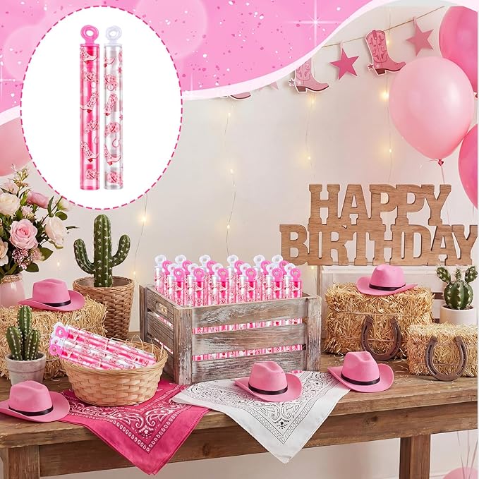 32 Pcs Western Cowgirl Themed Bubble Wands Bubbles Party Favors for Adult Summer Activity Birthday Party Goodie Bag Stuffers Gifts Wedding Supplies