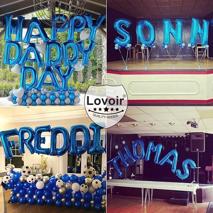 Lovoir 40 Inch Large Blue Letter P Balloons Big Size Jumbo Mylar Foil Helium Balloon for Birthday Party Celebration Decorations Alphabet Blue P