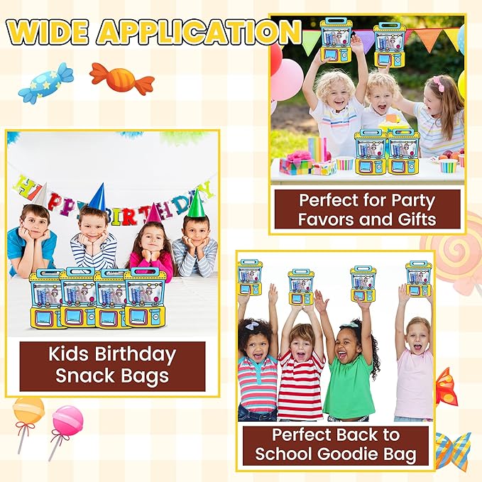 30 PCS Blue Party Favor Bags for Kids, Children with Stand-up Bottom, Grip Seal Bulk Gift Bag for Birthdays, Back to School, Classroom