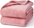 Hansleep Fleece Dusty Rose Throw XL Blanket, Super Soft Flannel Fuzzy Plush Cozy Blanket for All Seasons, Dusty Rose, Throw XL 50x70 Inches