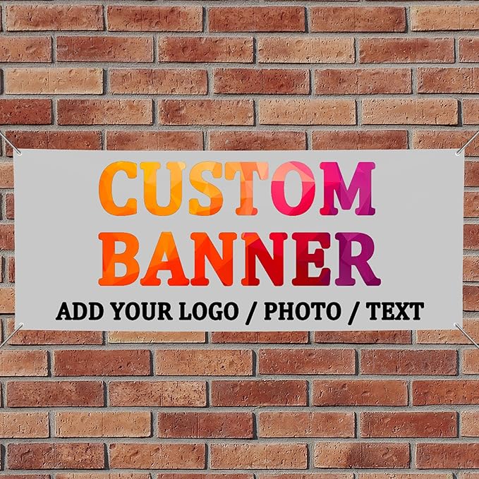 Custom Banners and Signs for Outdoor Indoor,Customize Your Own Banner with Photo Image Picture Logo or Name,Custom Banner for Birthday Party Business Graduation Wedding Event (10' X 4')