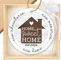 HEXMOZ New Home Gift Ideas - New Home Ornament 2026 - Best Housewarming Gifts 2026 - House Warming Gifts for Owners, Couples, Men, Women - First House Ornament, Our First Christmas Ceramic Keepsake