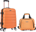 Rockland Melbourne Hardside 2 Piece Expandable Spinner Wheel Luggage Set, Carry-On 20" and Tote 14", Orange