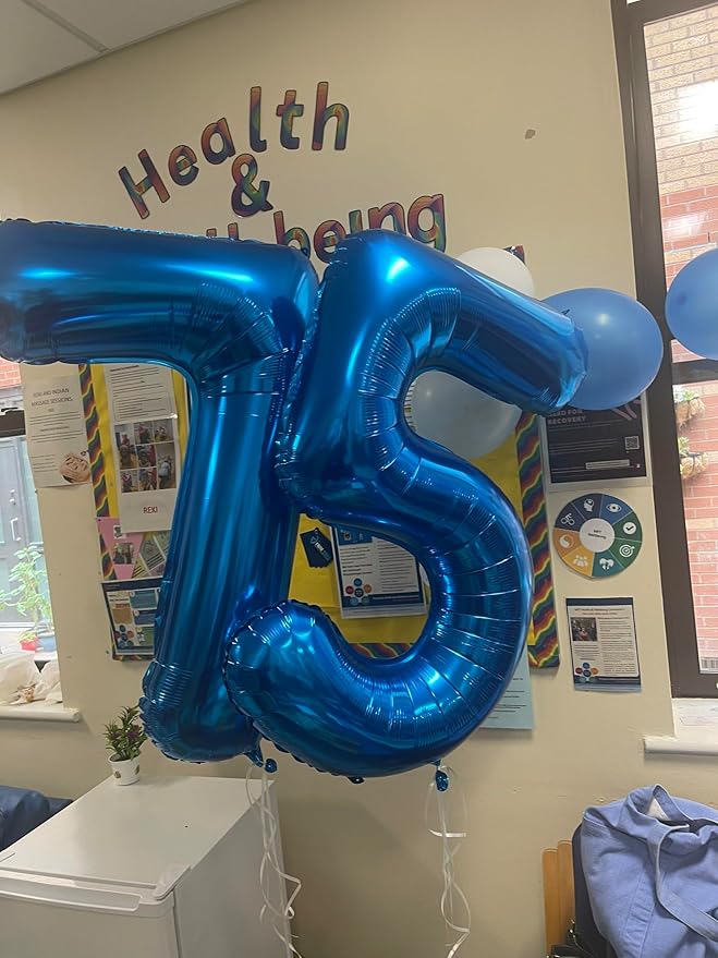 Metallic Blue Number 5 Balloon 40 Inch, 5 Balloon Number, 5th Birthday Decorations, Navy Blue Party Supplies for Boys Girls