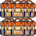 Muitcdo 30 PCS Orange Party Favor Bags for Kids, Children Goodie Bags with Stand-up Bottom, Grip Seal Bulk Gift Bag, Students Treat Bag, Cute Snack Candy Bags for Birthday, Back to School, Classroom