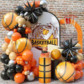 Basketball Balloon Arch Kit, 103 PCS Basketball Party Decorative Balloons, Orange Black Metal Silver Balloons, Suitable for Boys' Birthday, Baby Shower Party, Sports Theme Decor