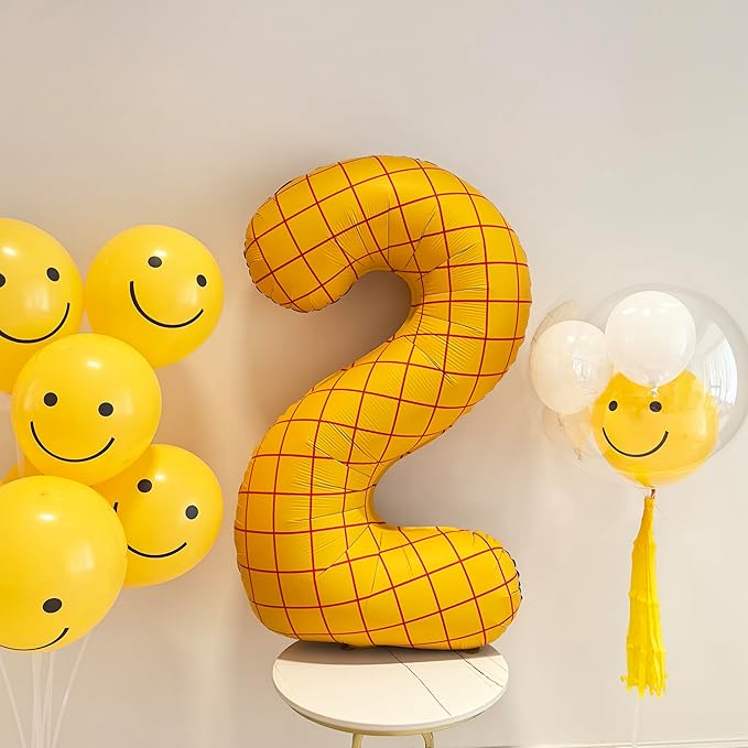 40" Matte Yellow Balloons Toy Inspired Story Theme party Supplies, Number Birthday Decoration, Cowboy Decorations Western, Cowgirl Party Balloon Digital 2
