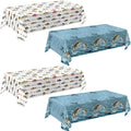 4 Pack Fish Tablecloths, Fishing Birthday Party Decorations, Gone Fishing Plastic Tablecloths for Bass Ofishally One Birthday Decorations, 54" × 108"