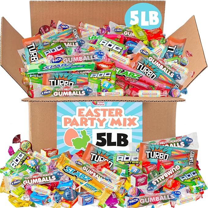 Easter Bulk Candy - 5 Pounds - Big Bulk Parade Candies - Birthday Candies for Goodie Bags - Candy Individually Wrapped - Pinata Filler Stuffer Variety Pack