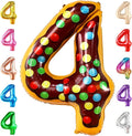 KatchOn, Giant Number 4 Balloon - 40 Inch, Donut | Birthday Decorations for Boys & Girls | 4 Balloon Number for 4th Anniversary Decorations | Donut Birthday Party Decoration
