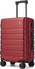 Hulsin Carry on Luggage Suitcase, 22x14x9 Airline Approved 20 Inch Hardside Carry-on Luggage with Spinner Wheels, Hard Shell Luggage with TSA Lock, Hard Case Small Travel Suitcase (Red, 20-Inch)