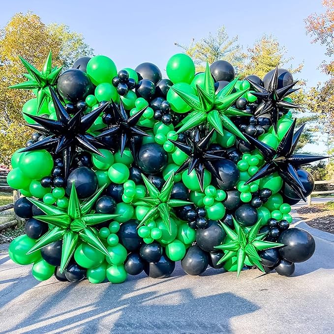 105pcs Green Balloons 12inch Party Latex Balloons for Birthday Dinosaur Baby Shower St. Patrick's Day Summer Jungle Forest Safari Party Decorations
