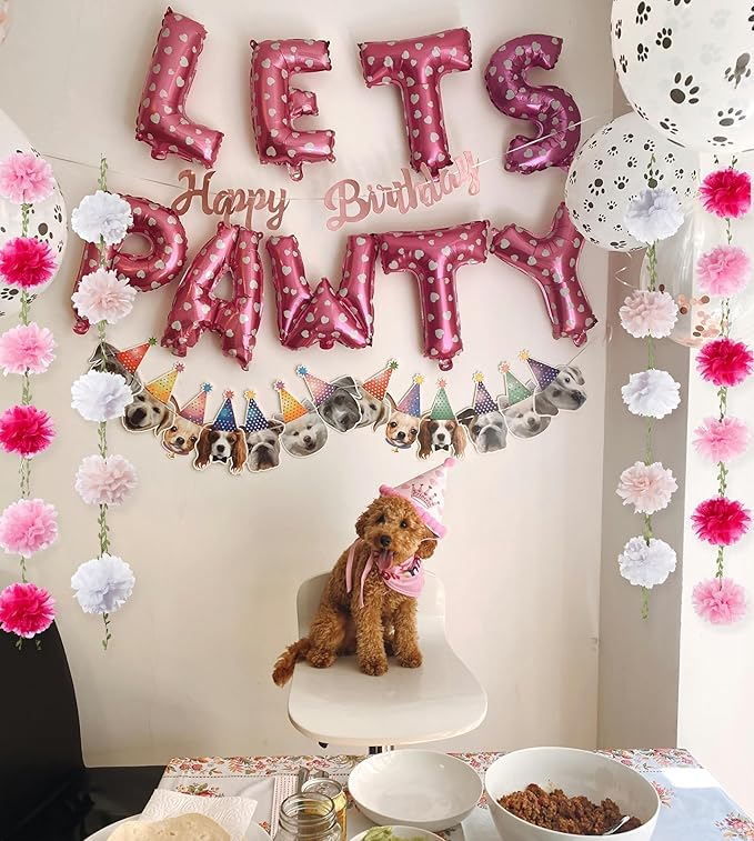 XIANNVXI Pink Tissue Paper Pom Pom Garlands Artificial Flowers Hanging Decorations 8.2ft Hanging Flowers Garland for Wedding Birthday Bridal Shower Party Spring Decorations 2PCS（Pink Gradient）