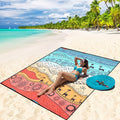 WIWIGO Beach Blanket Waterproof Sandproof Beach Mat 79" X 83"/10'x9'for 2-8 Adults Quick Drying Outdoor Picnic Mat Beach Accessories for Travel, Camping, Hiking