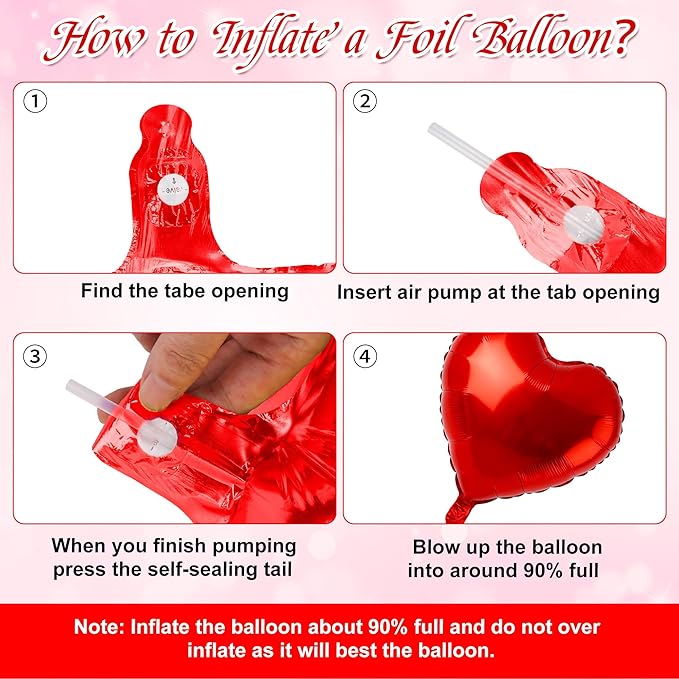 12 Pcs Red and Pink Heart Foil Balloons for Valentines Day Decorations, 18 Inch Romantic Love Valentine Heart Balloons for Galentines Day Decorations Wedding Marriage Birthday Bridal Shower Party